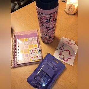 Purple and Pink Stationery and Accessories Set